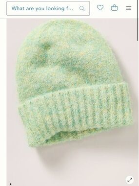 Anthropologie Soft Mint Fuzzy Knit Beanie